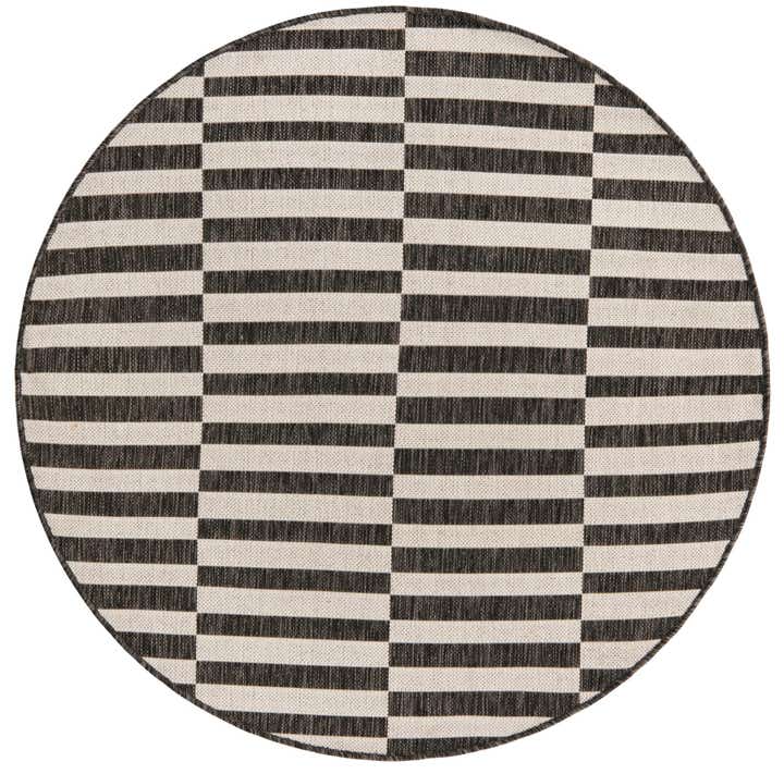 4' x 4' Easy-Clean Ribbon Indoor / Outdoor Round Rug