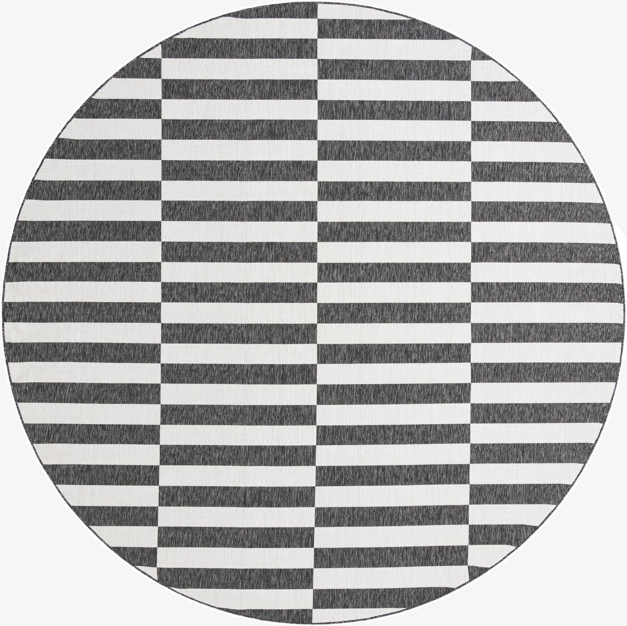 10' 8 x 10' 8 Washable Ribbon Indoor / Outdoor Round Rug