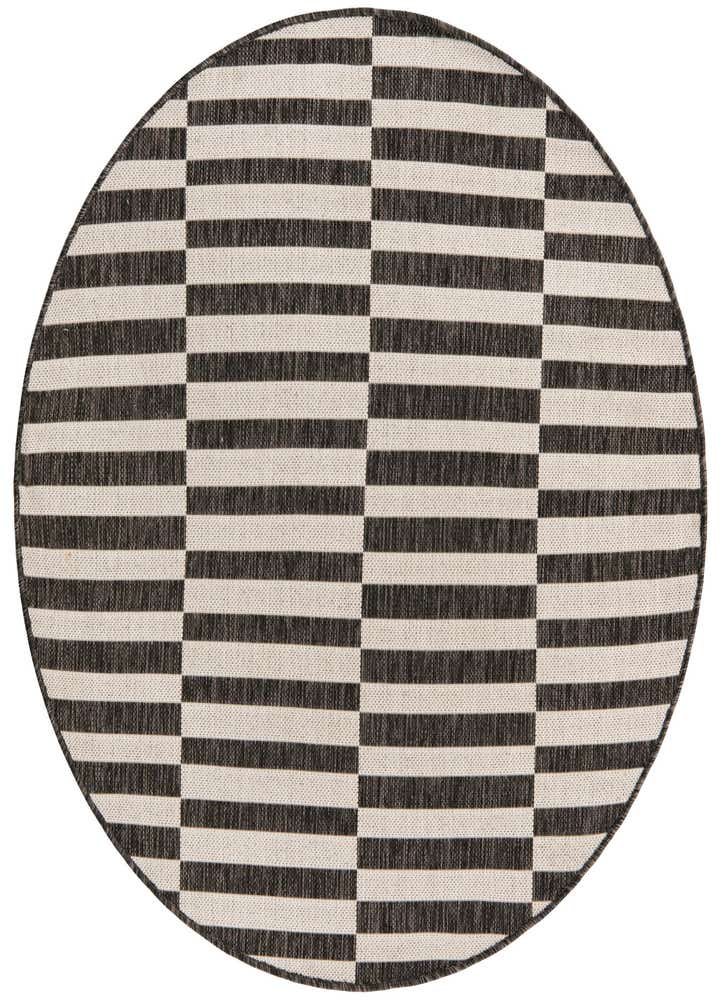 4' x 4' Easy-Clean Striped Indoor / Outdoor Round Rug