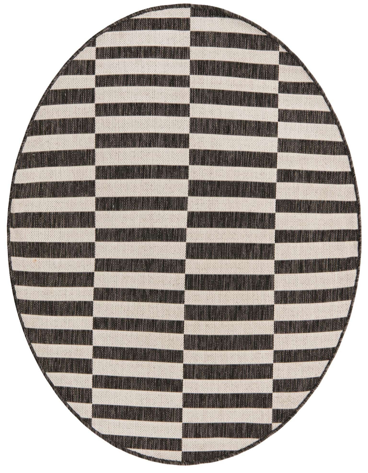 4' x 4' Easy-Clean Striped Indoor / Outdoor Round Rug