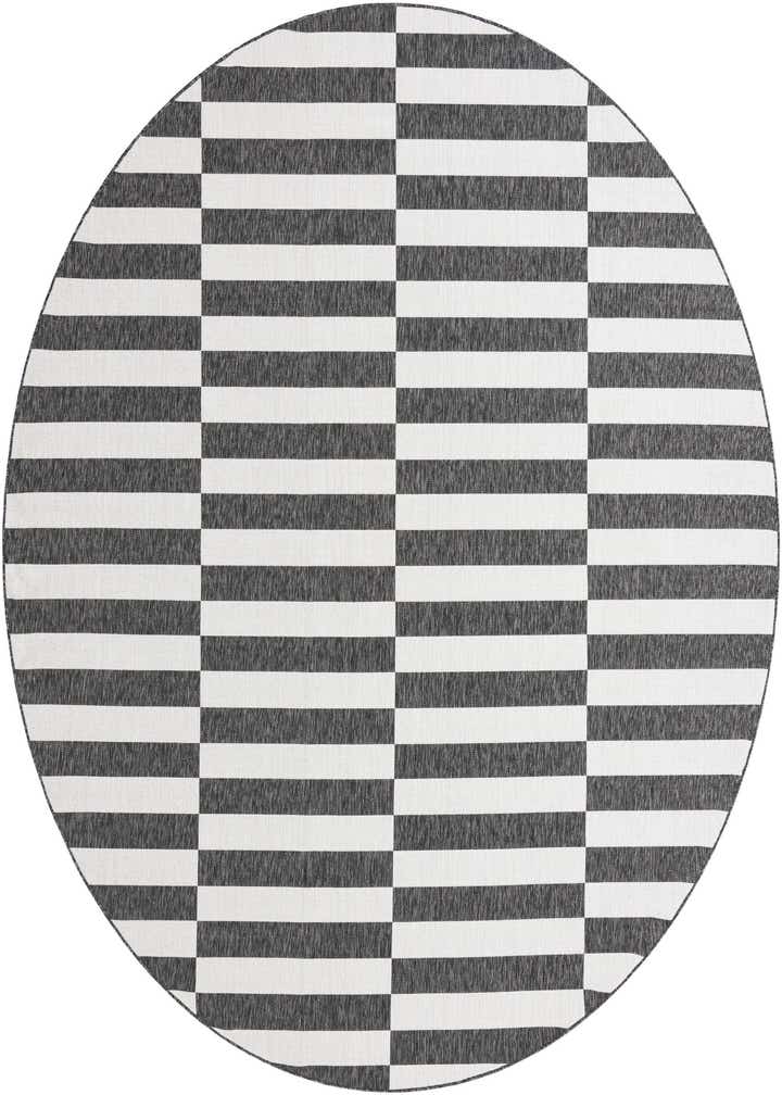 10' 8 x 10' 8 Easy-Clean Striped Indoor / Outdoor Round Rug