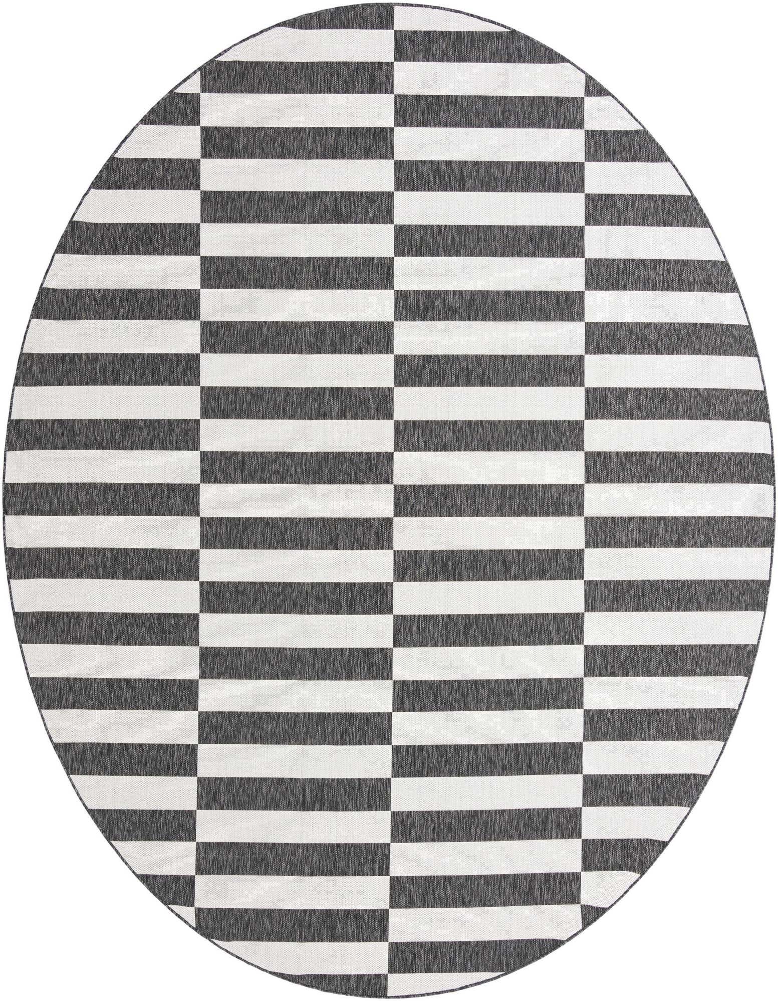 10' 8 x 10' 8 Easy-Clean Striped Indoor / Outdoor Round Rug
