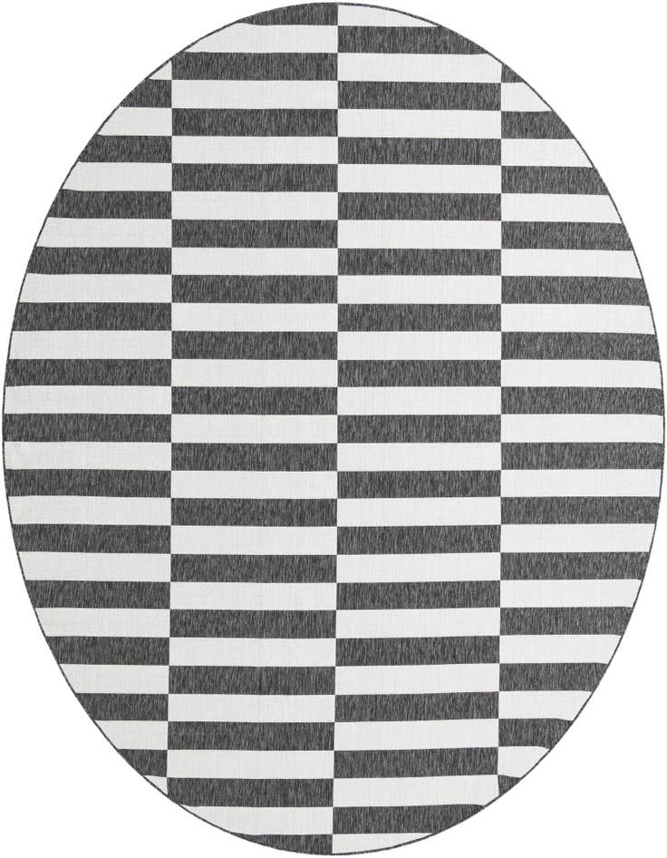 Detail image of 10' 8 x 10' 8 Easy-Clean Striped Indoor / Outdoor Round Rug