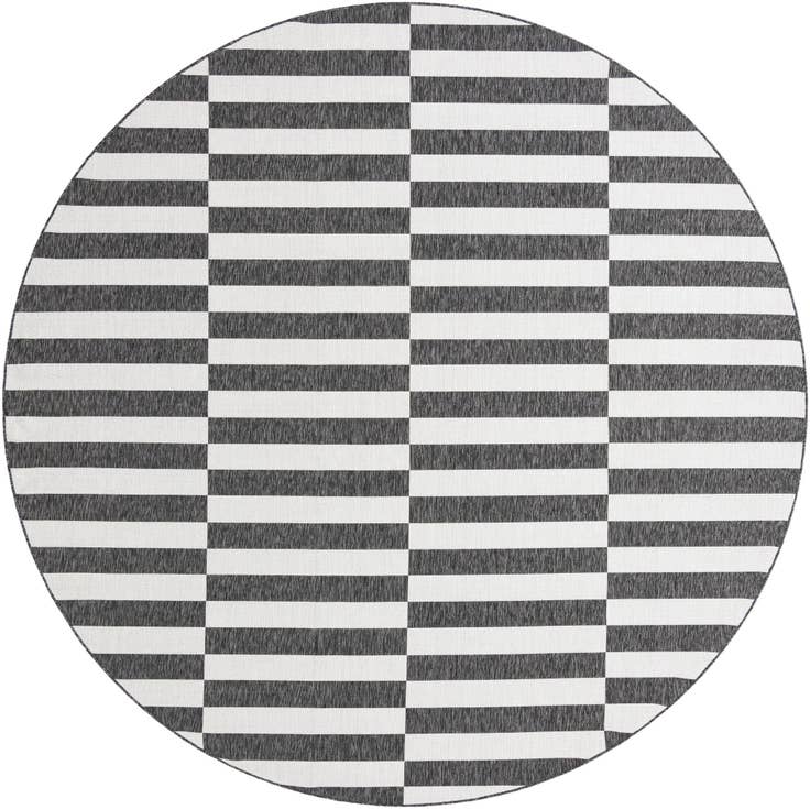 Detail image of 10' 8 x 10' 8 Easy-Clean Striped Indoor / Outdoor Round Rug