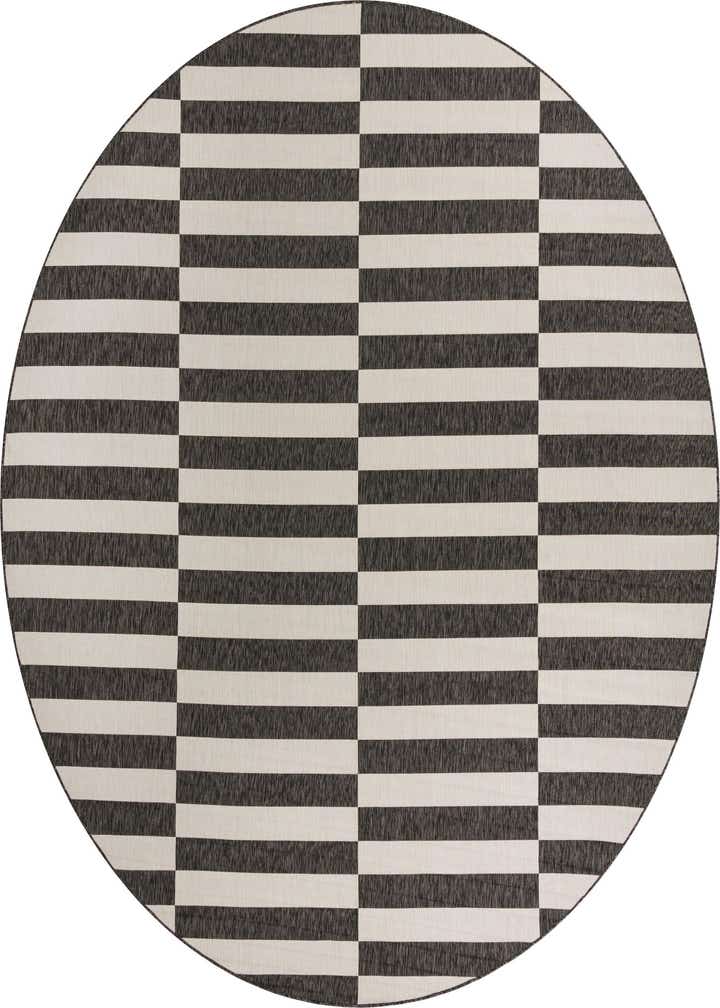 13' x 13' Easy-Clean Striped Indoor / Outdoor Round Rug