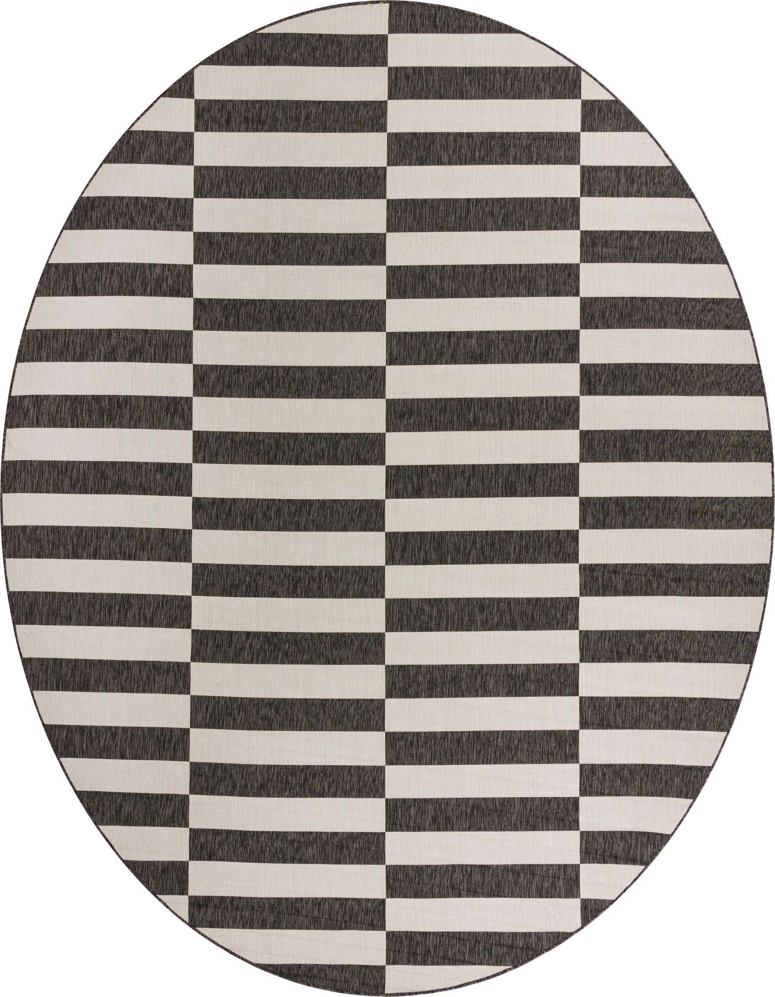 13' x 13' Easy-Clean Striped Indoor / Outdoor Round Rug