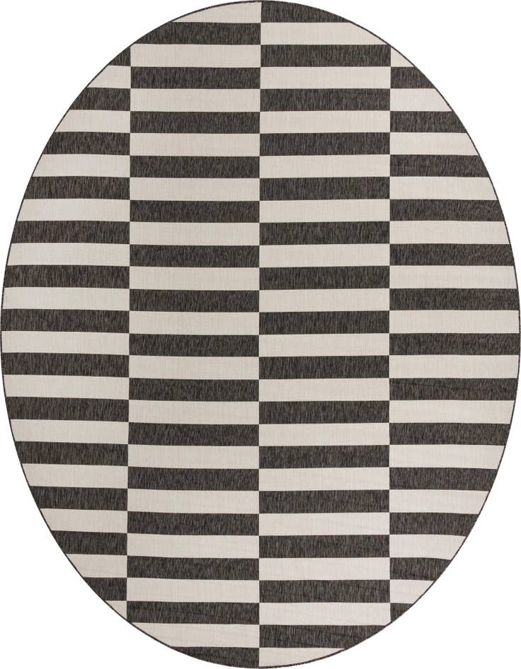 Detail image of 13' x 13' Easy-Clean Striped Indoor / Outdoor Round Rug