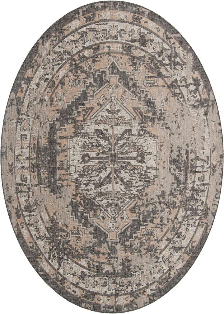 10' x 10' Easy-Clean Traditional Indoor / Outdoor Round Rug