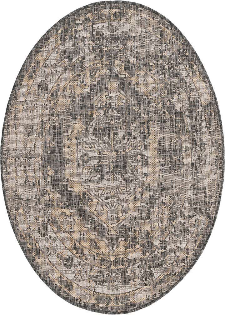 4' x 4' Easy-Clean Traditional Indoor / Outdoor Round Rug