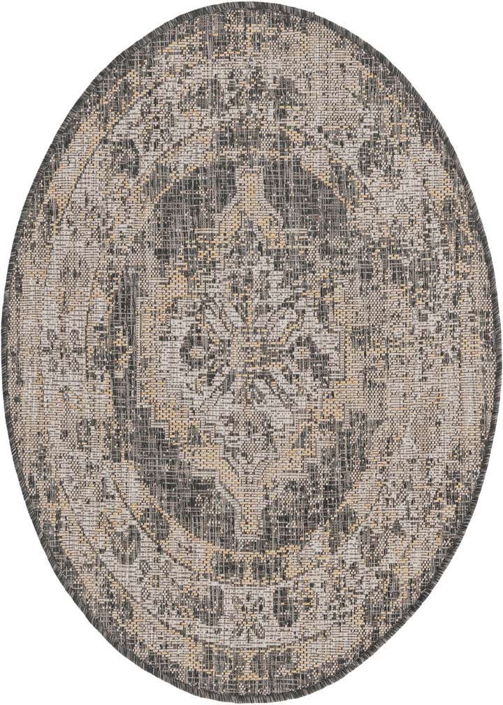 3' x 3' Easy-Clean Traditional Indoor / Outdoor Round Rug