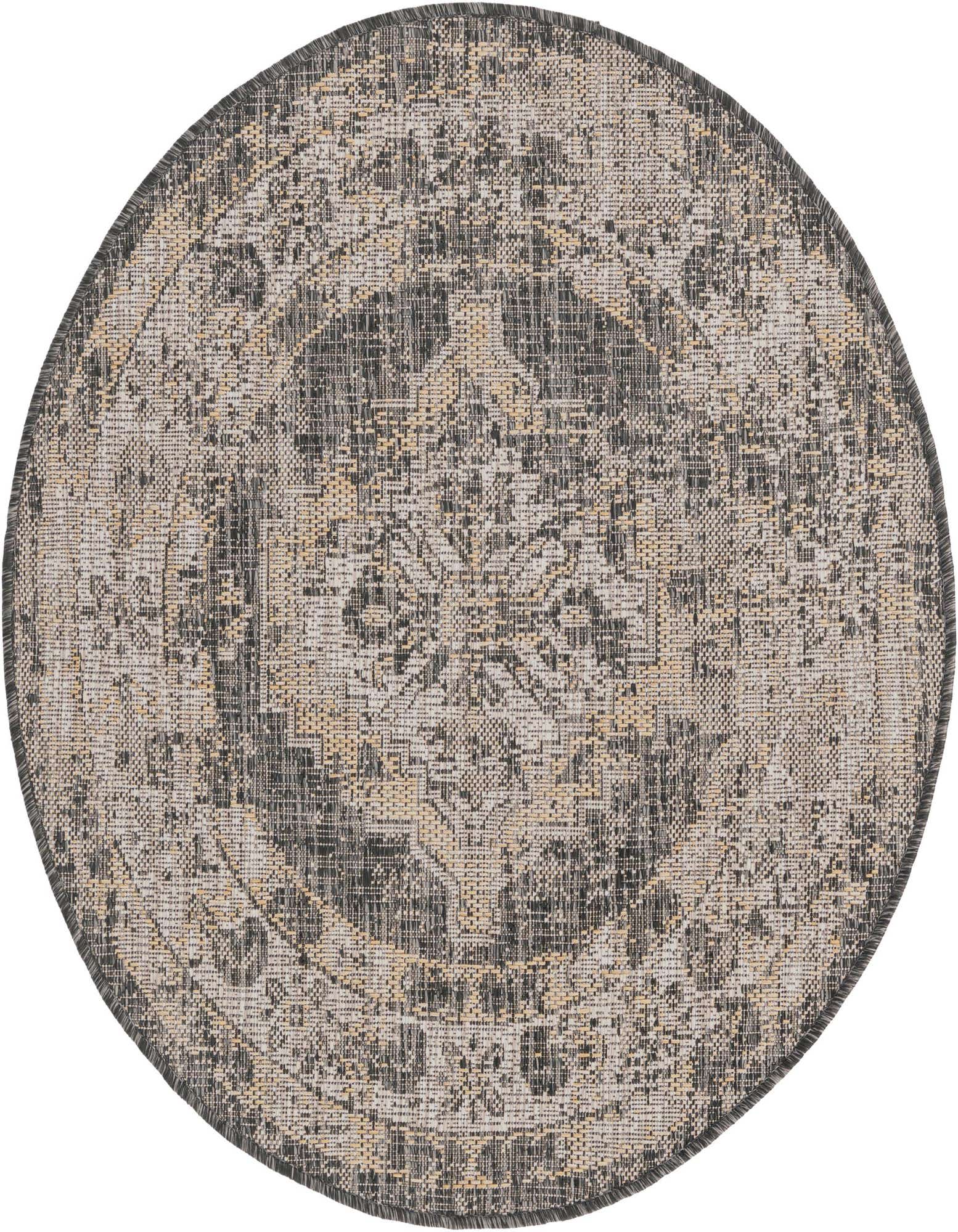 3' x 3' Easy-Clean Traditional Indoor / Outdoor Round Rug