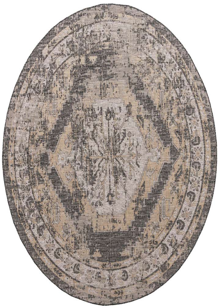 13' x 13' Easy-Clean Traditional Indoor / Outdoor Round Rug
