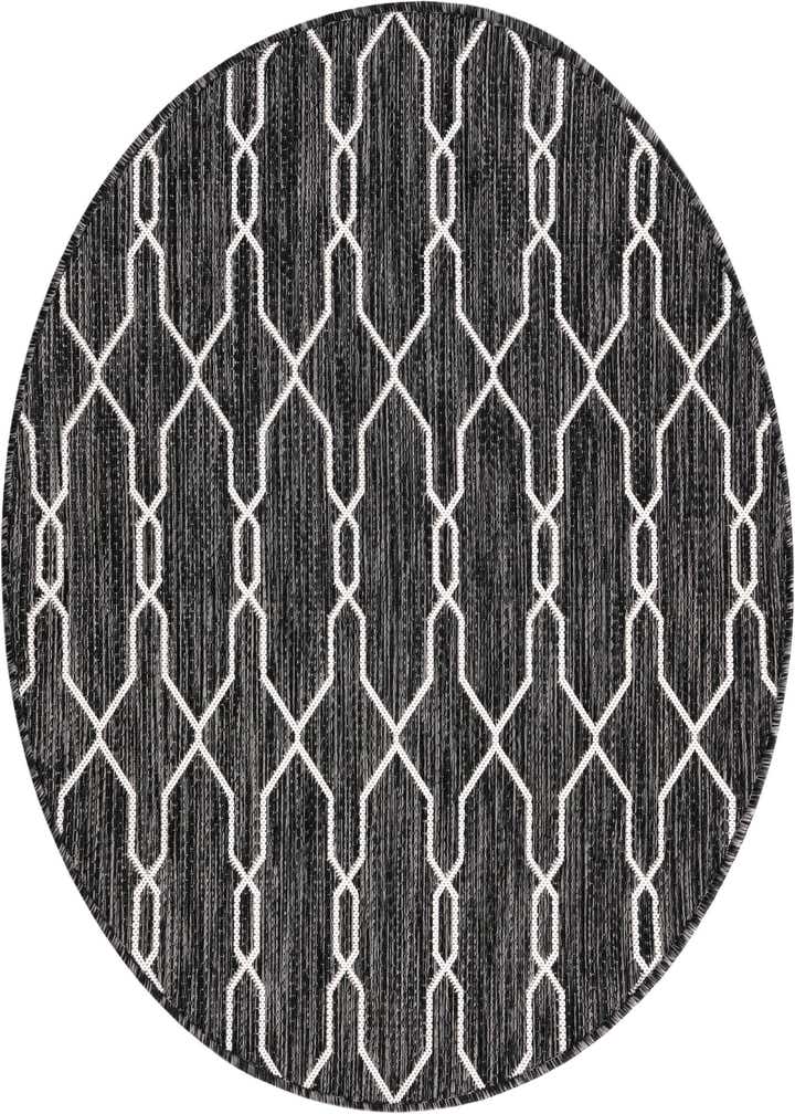 4' x 4' Easy-Clean Trellis Indoor / Outdoor Round Rug