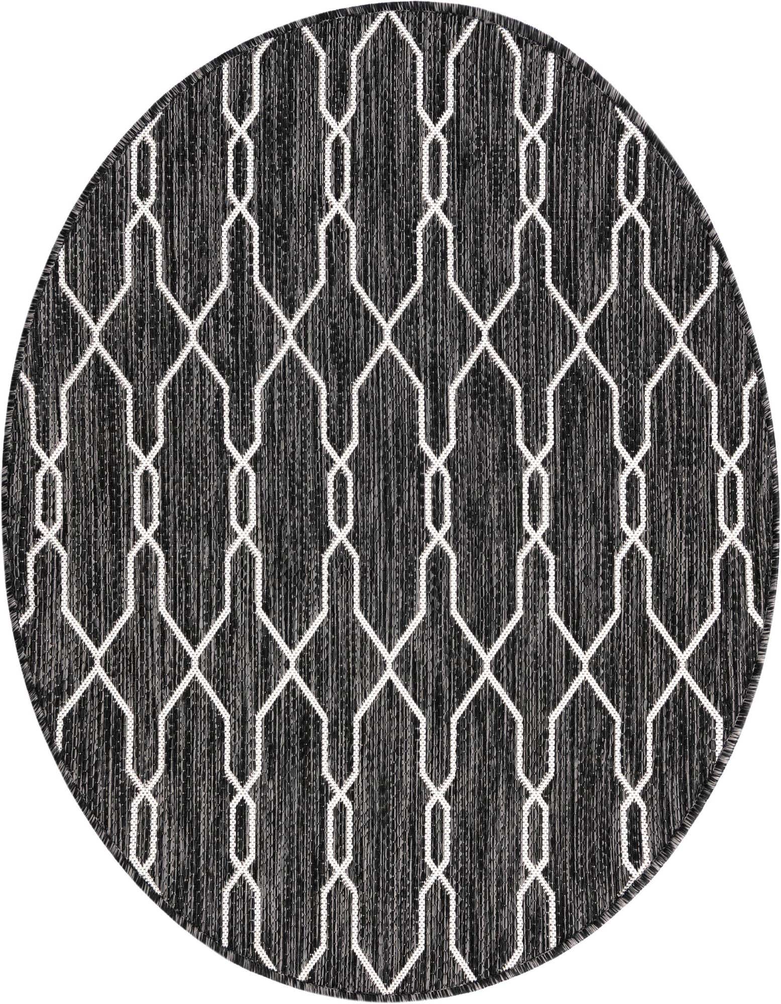 4' x 4' Easy-Clean Trellis Indoor / Outdoor Round Rug