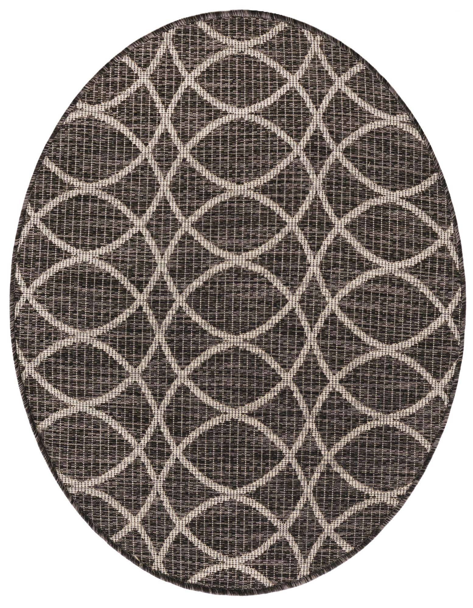 3' x 3' Easy-Clean Trellis Indoor / Outdoor Round Rug