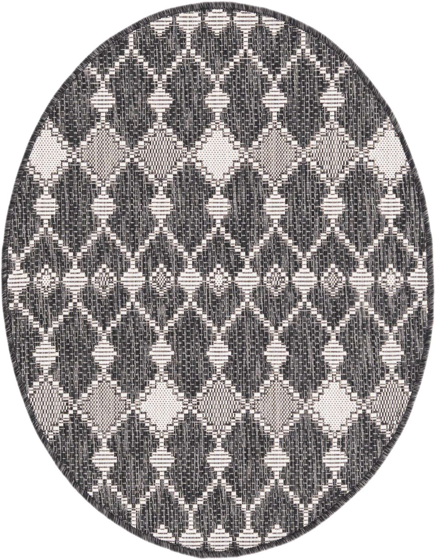 3' x 3' Easy-Clean Trellis Indoor / Outdoor Round Rug