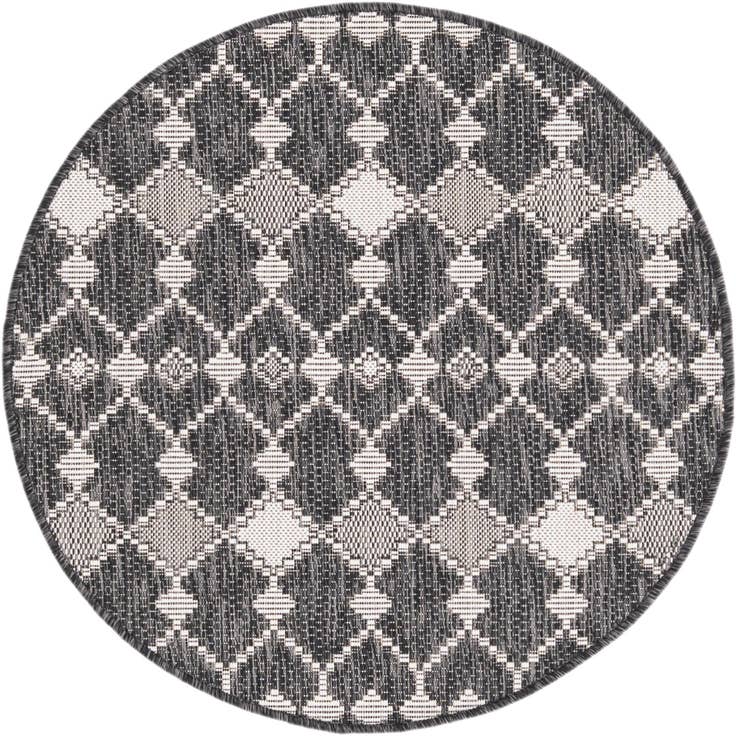 Detail image of 3' x 3' Easy-Clean Trellis Indoor / Outdoor Round Rug
