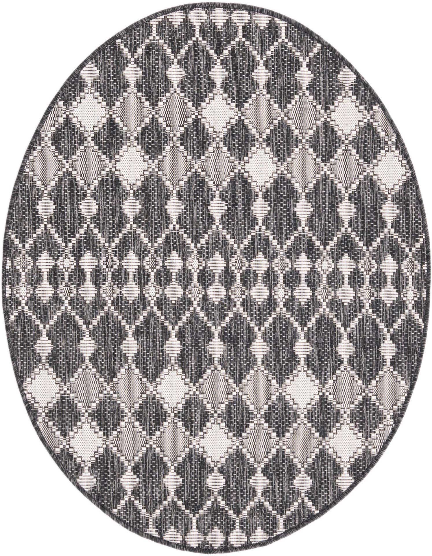 4' x 4' Easy-Clean Trellis Indoor / Outdoor Round Rug