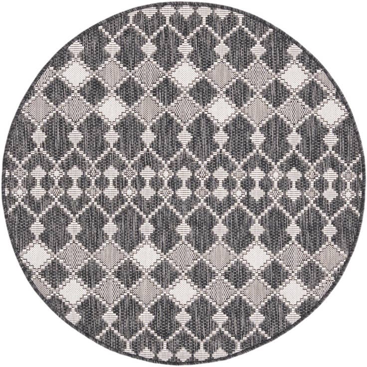 Detail image of 4' x 4' Easy-Clean Trellis Indoor / Outdoor Round Rug