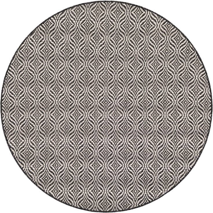 Detail image of 5' 3 x 5' 3 Easy-Clean Trellis Indoor / Outdoor Round Rug
