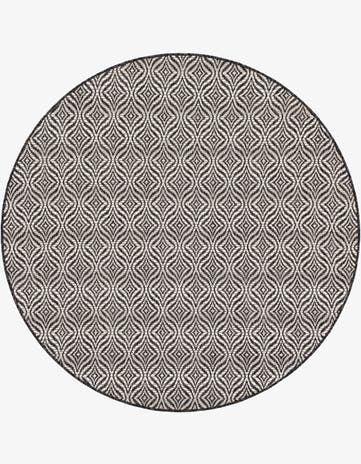 5' 3 x 5' 3 Easy-Clean Trellis Indoor / Outdoor Round Rug
