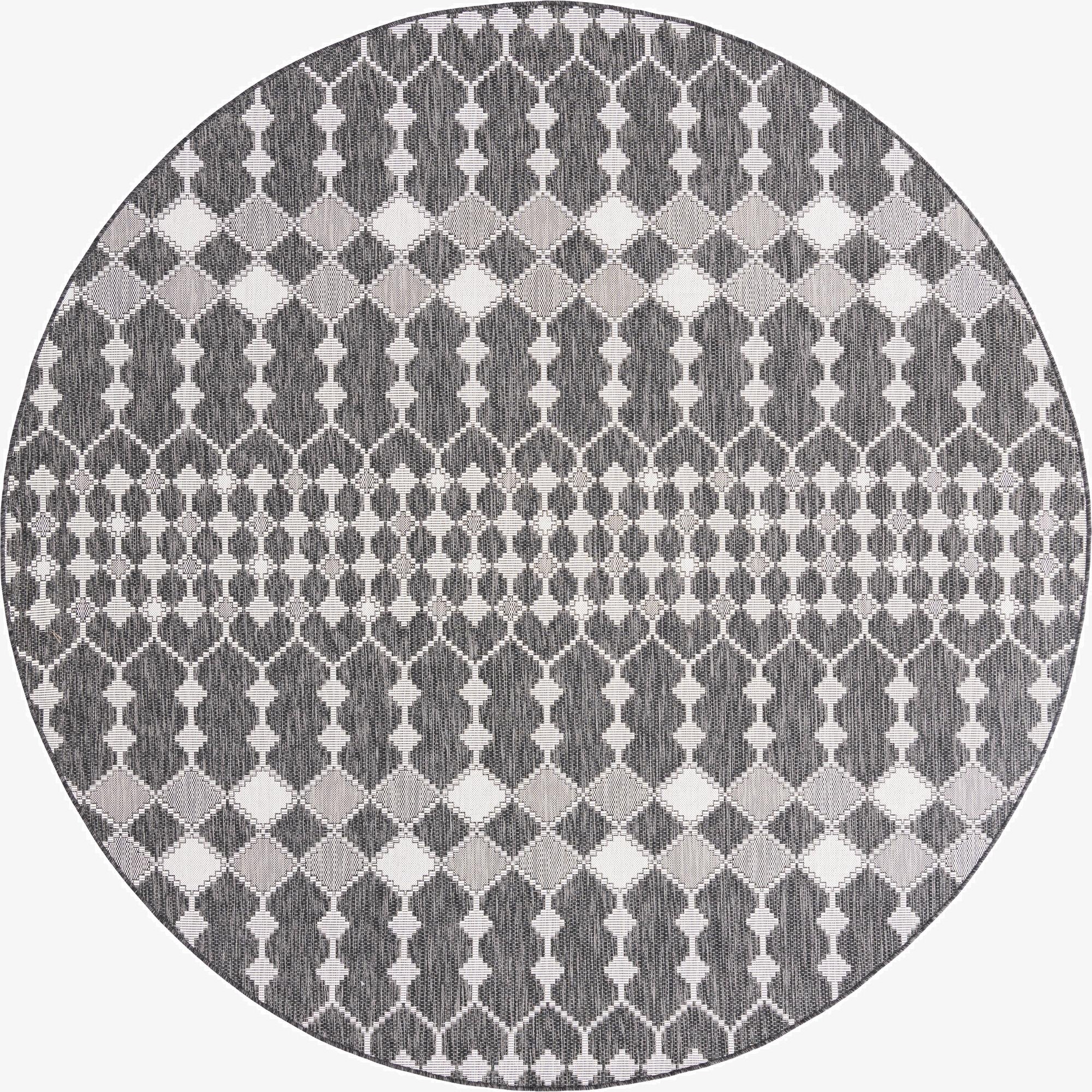 10' x 10'  Washable Trellis Indoor / Outdoor Round Rug