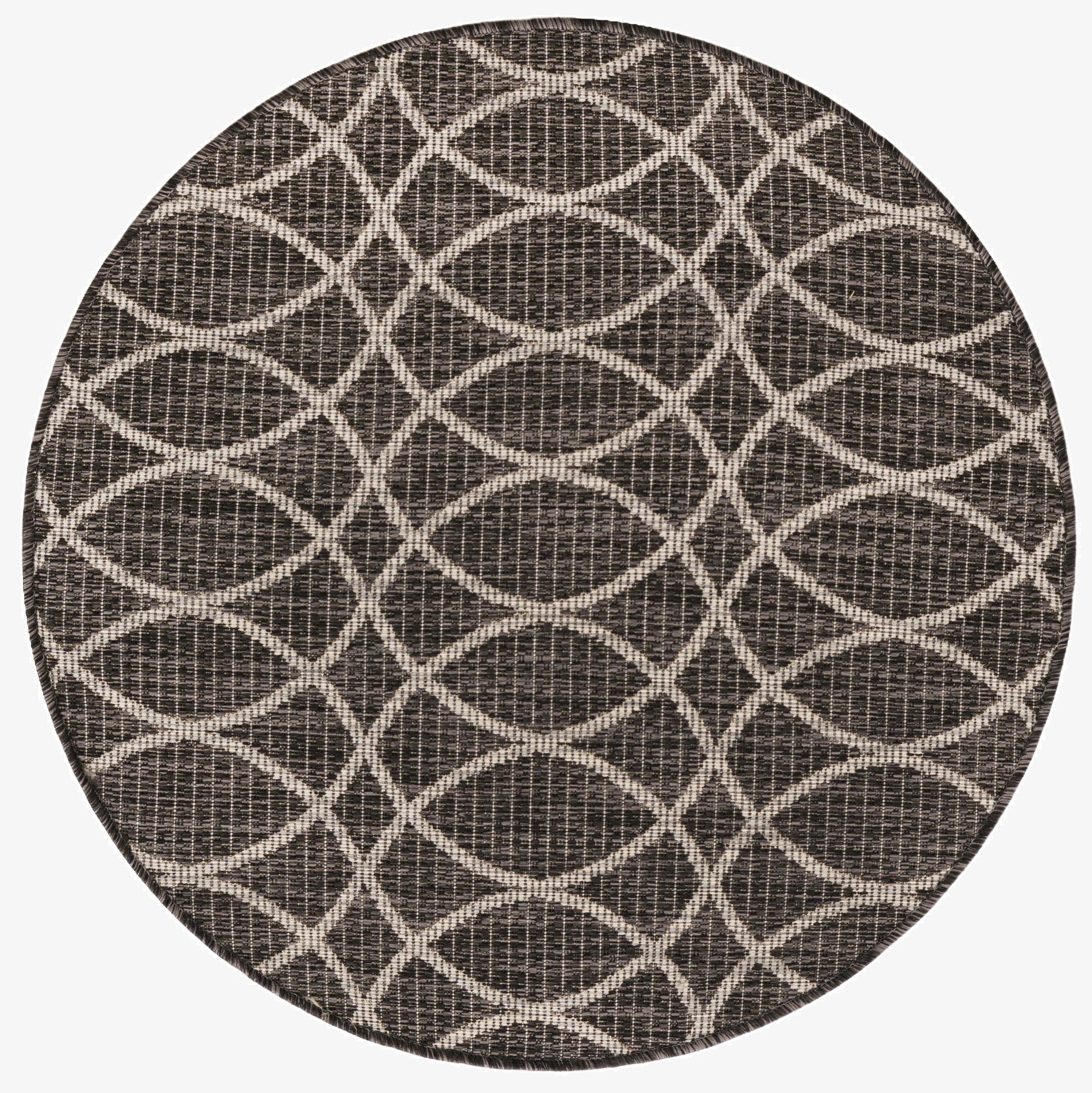 3' x 3'  Washable Trellis Indoor / Outdoor Round Rug