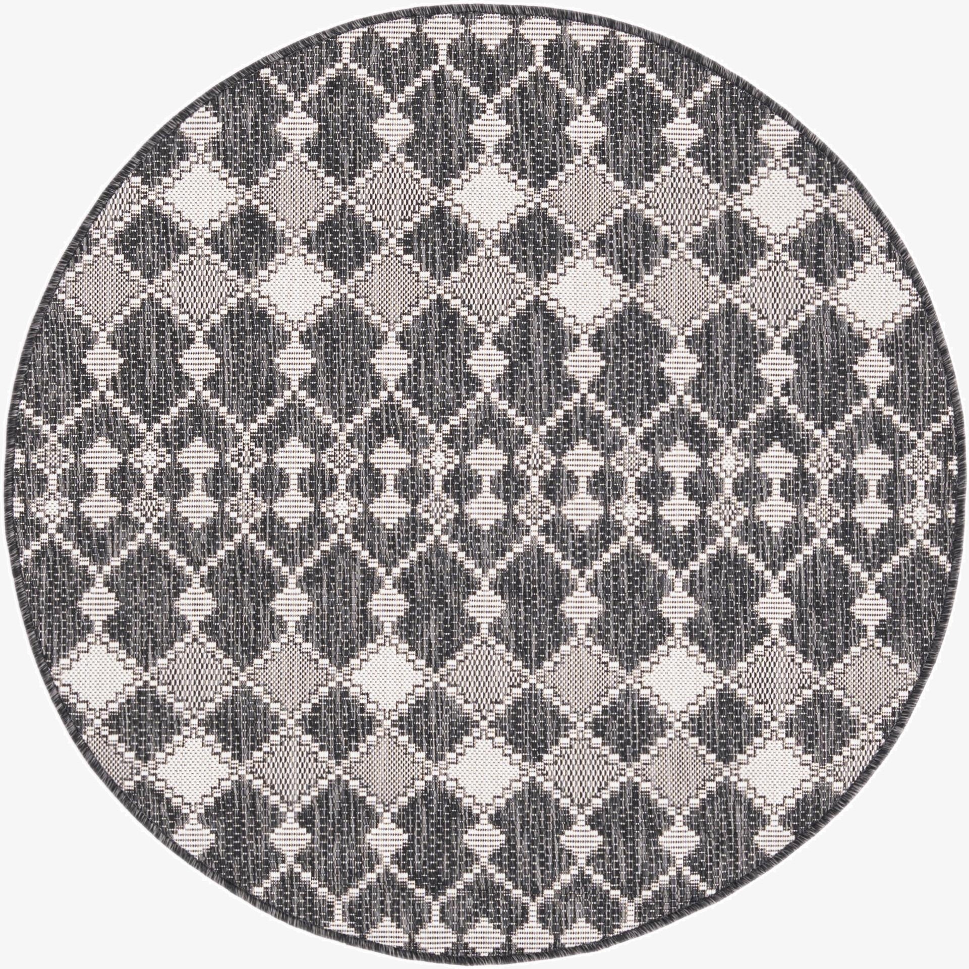 4' x 4'  Washable Trellis Indoor / Outdoor Round Rug