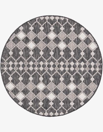 4' x 4' Easy-Clean Trellis Indoor / Outdoor Round Rug