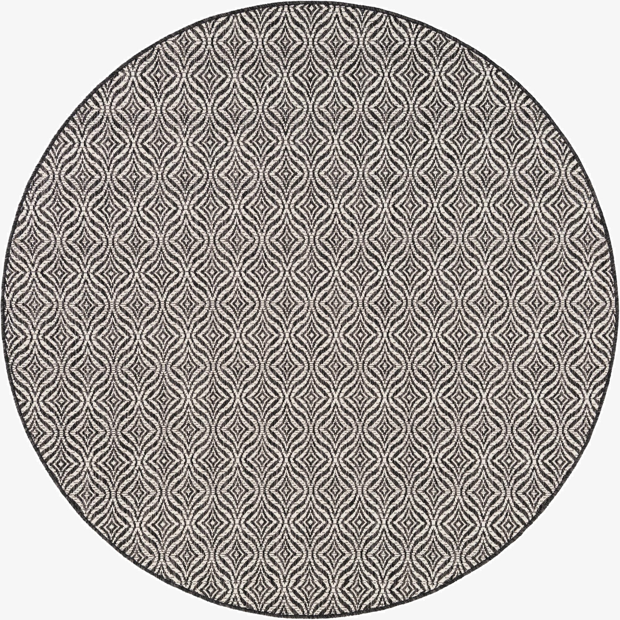 6' x 6'  Washable Trellis Indoor / Outdoor Round Rug