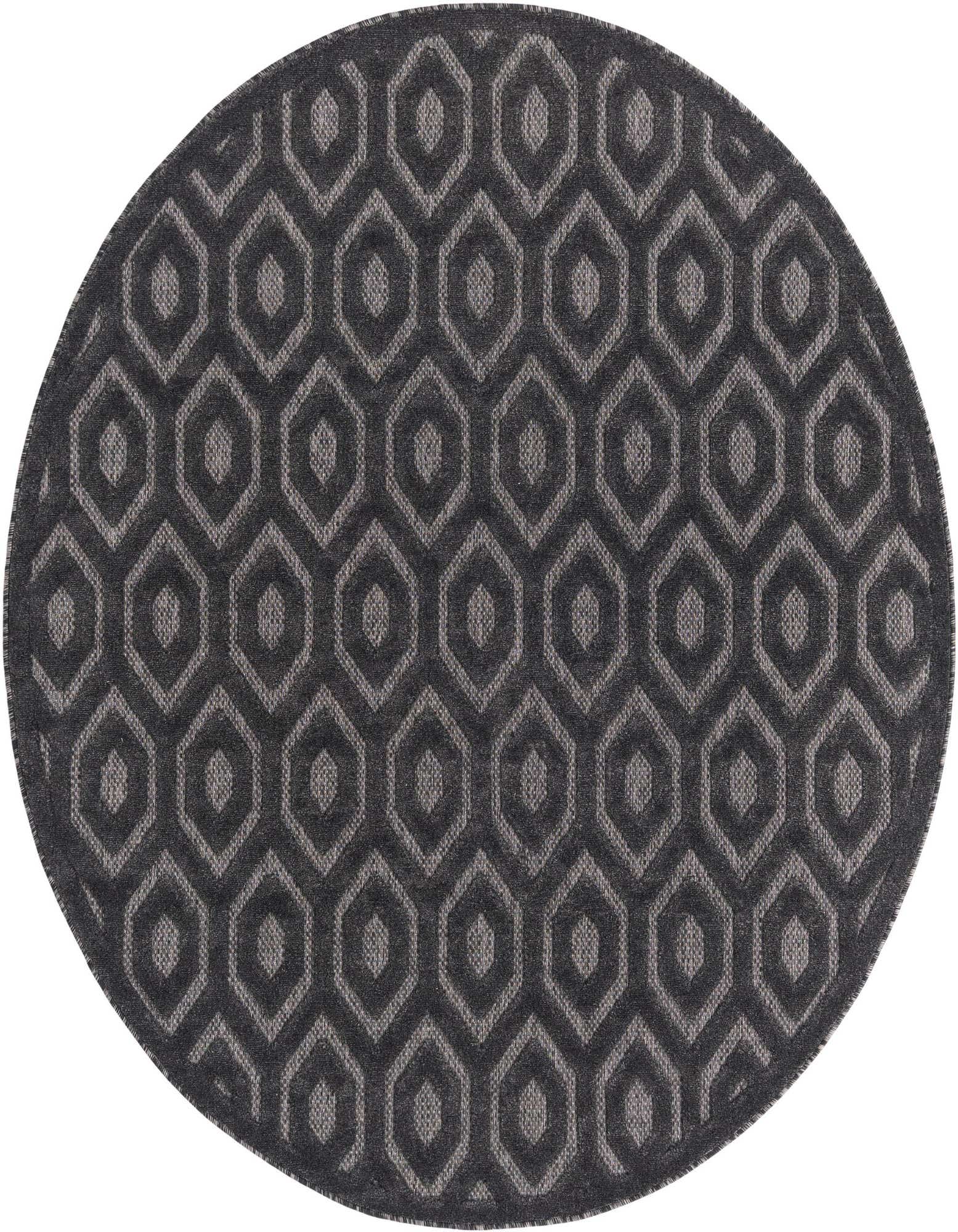 7' x 7' Easy-Clean Trellis Textured Indoor / Outdoor Round Rug
