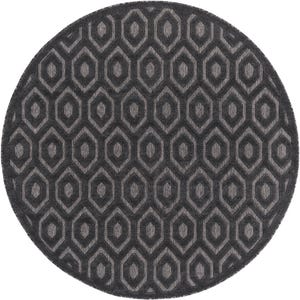 213cm x 213cm Washable Trellis Textured Indoor / Outdoor Round Rug Image