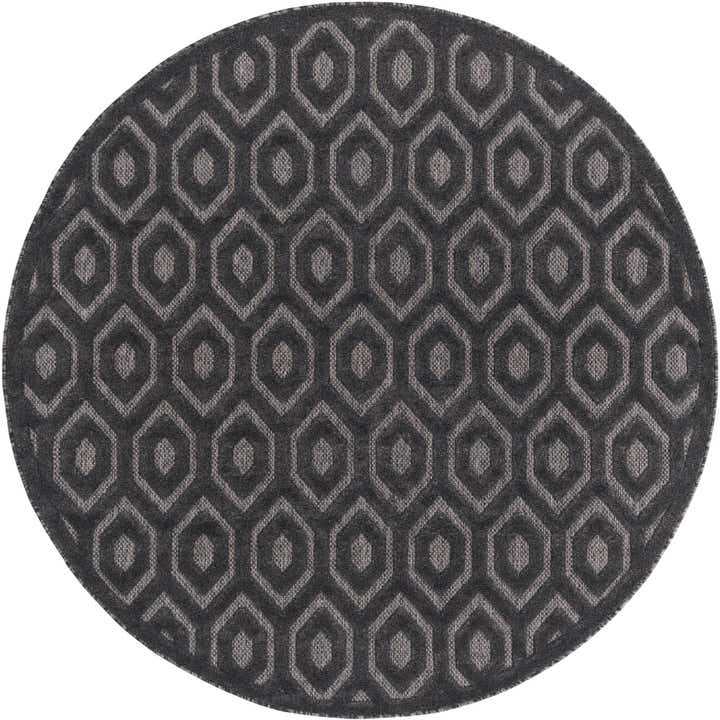 7' x 7' Easy-Clean Trellis Textured Indoor / Outdoor Round Rug