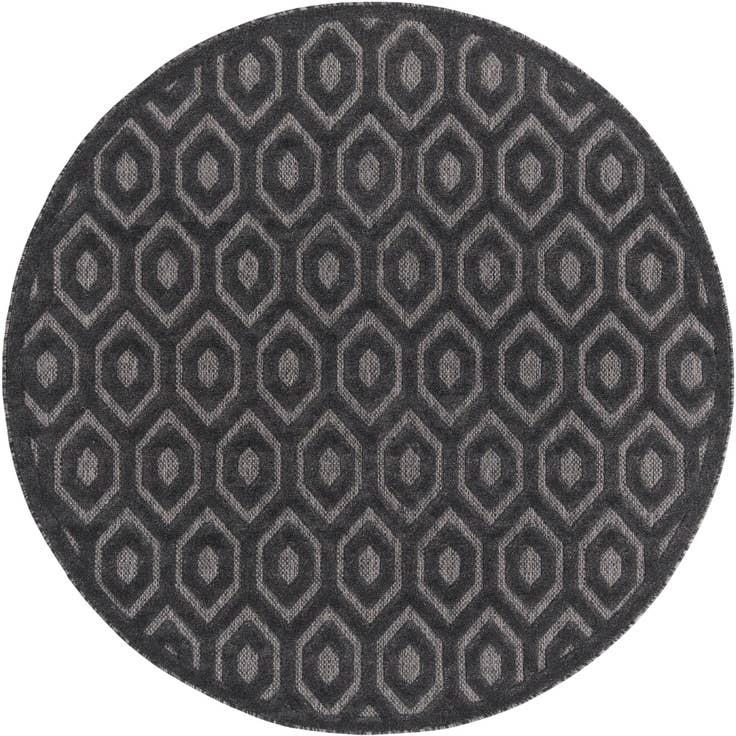 Detail image of 7' x 7' Easy-Clean Trellis Textured Indoor / Outdoor Round Rug