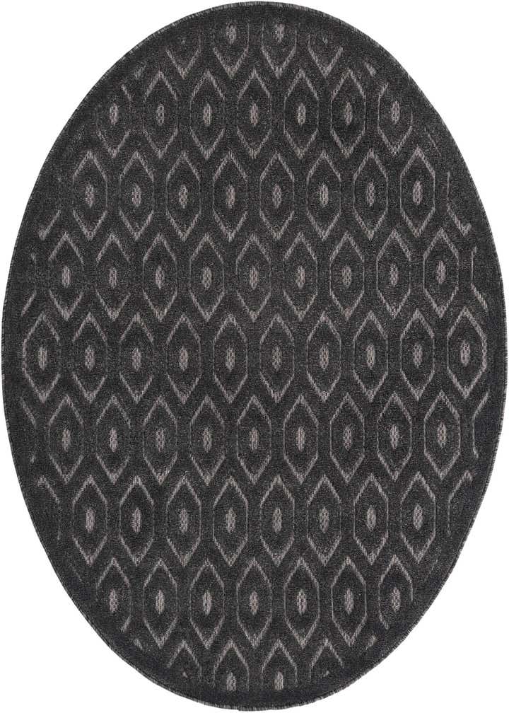 5' 3 x 5' 3 Easy-Clean Trellis Textured Indoor / Outdoor Round Rug
