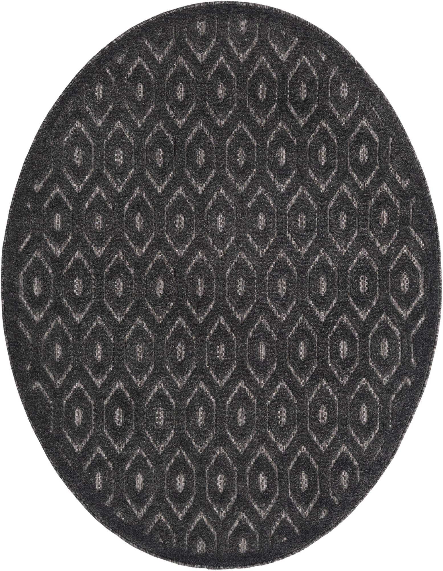 5' 3 x 5' 3 Easy-Clean Trellis Textured Indoor / Outdoor Round Rug