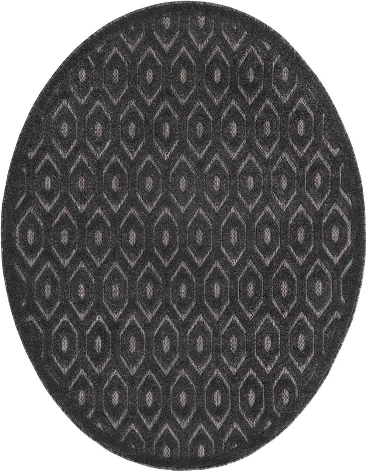 Detail image of 5' 3 x 5' 3 Easy-Clean Trellis Textured Indoor / Outdoor Round Rug