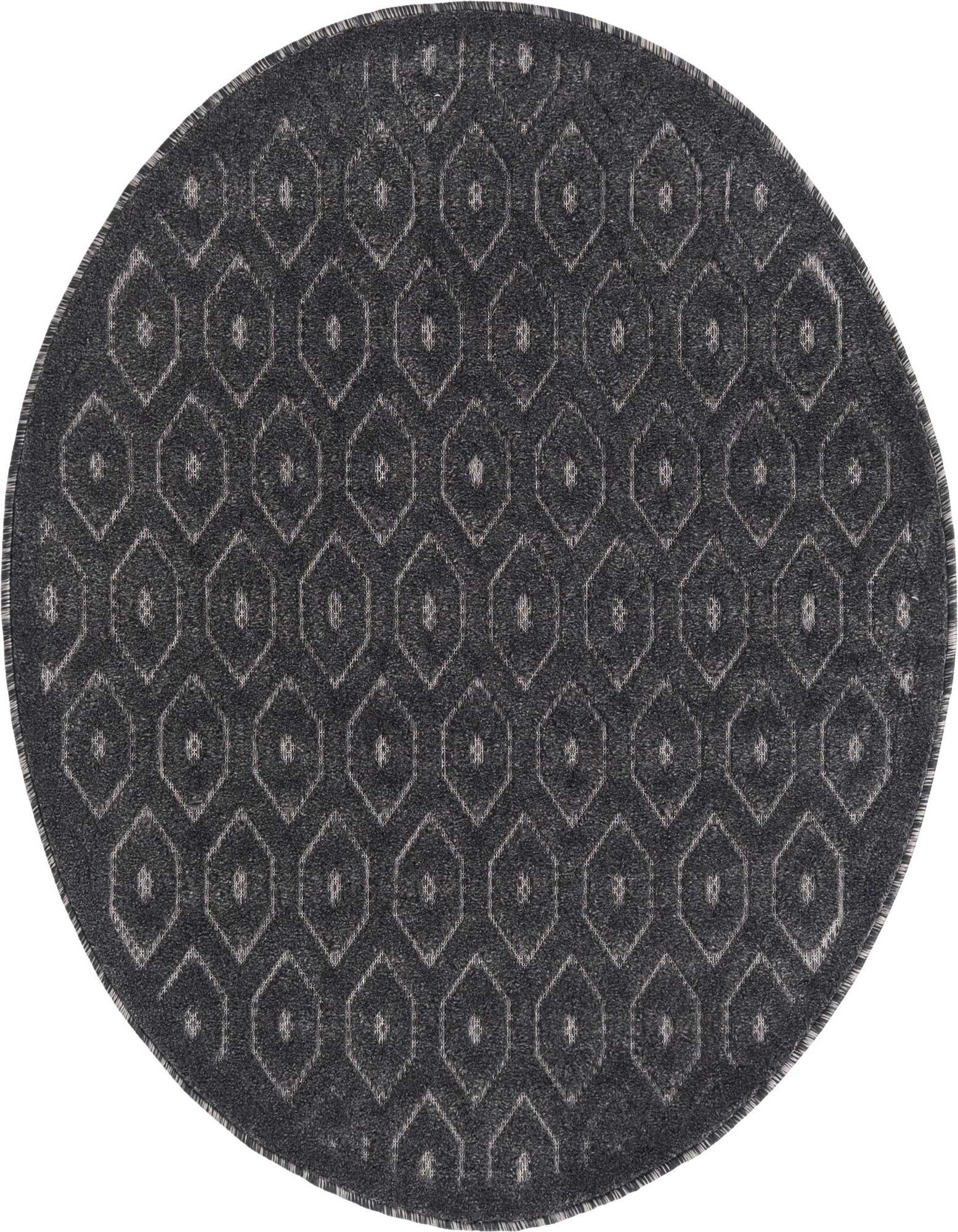 4' x 4' Easy-Clean Trellis Textured Indoor / Outdoor Round Rug
