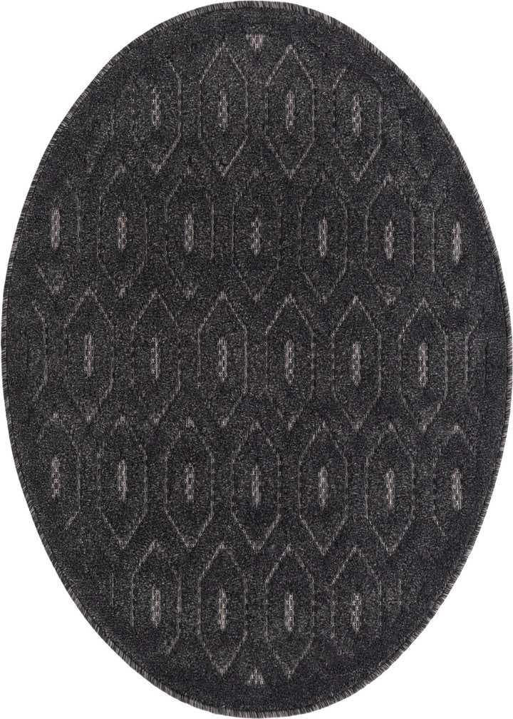 3' x 3' Easy-Clean Trellis Textured Indoor / Outdoor Round Rug