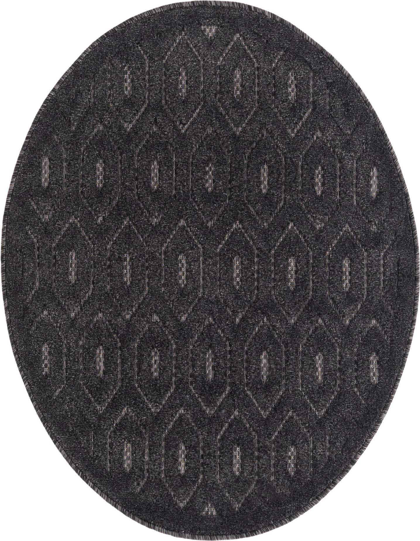 3' x 3' Easy-Clean Trellis Textured Indoor / Outdoor Round Rug