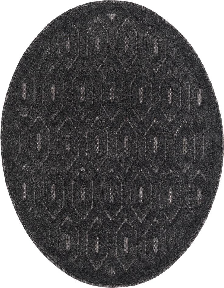Detail image of 3' x 3' Easy-Clean Trellis Textured Indoor / Outdoor Round Rug