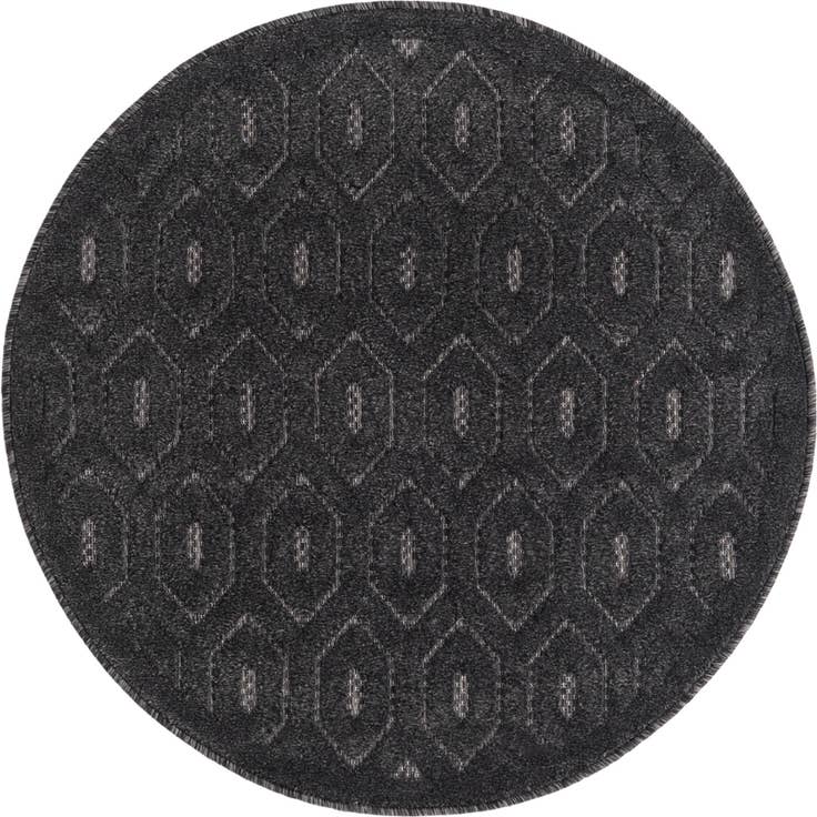 Detail image of 3' x 3' Easy-Clean Trellis Textured Indoor / Outdoor Round Rug