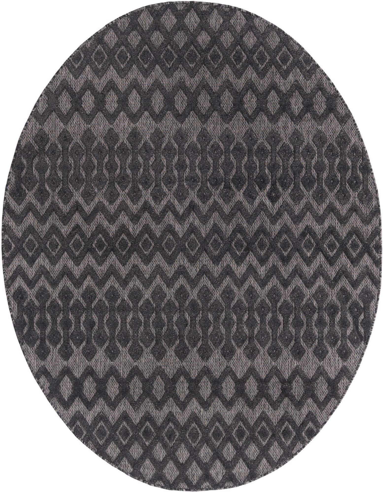 7' x 7' Easy-Clean Trellis Textured Indoor / Outdoor Round Rug
