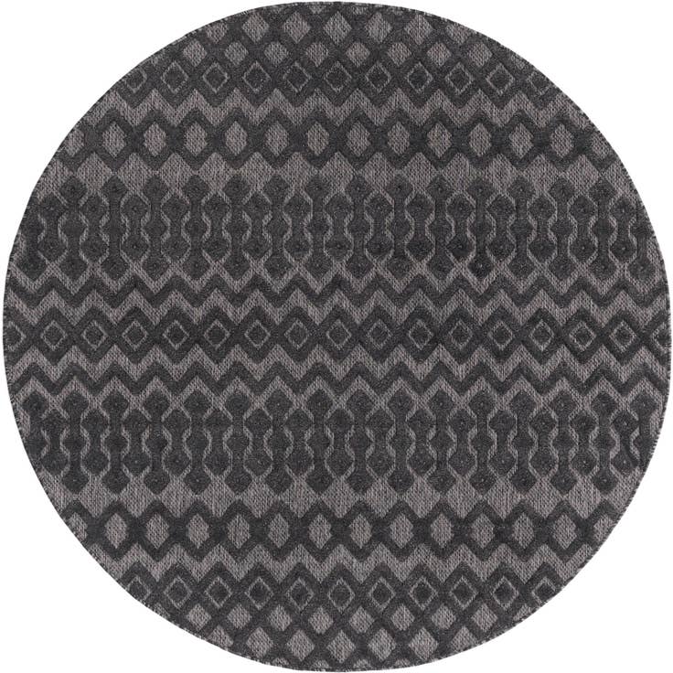 Detail image of 7' x 7' Easy-Clean Trellis Textured Indoor / Outdoor Round Rug