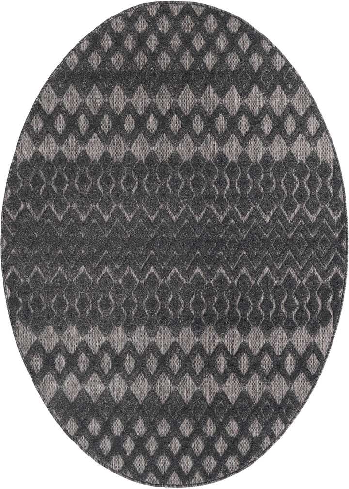 5' 3 x 5' 3 Easy-Clean Trellis Textured Indoor / Outdoor Round Rug