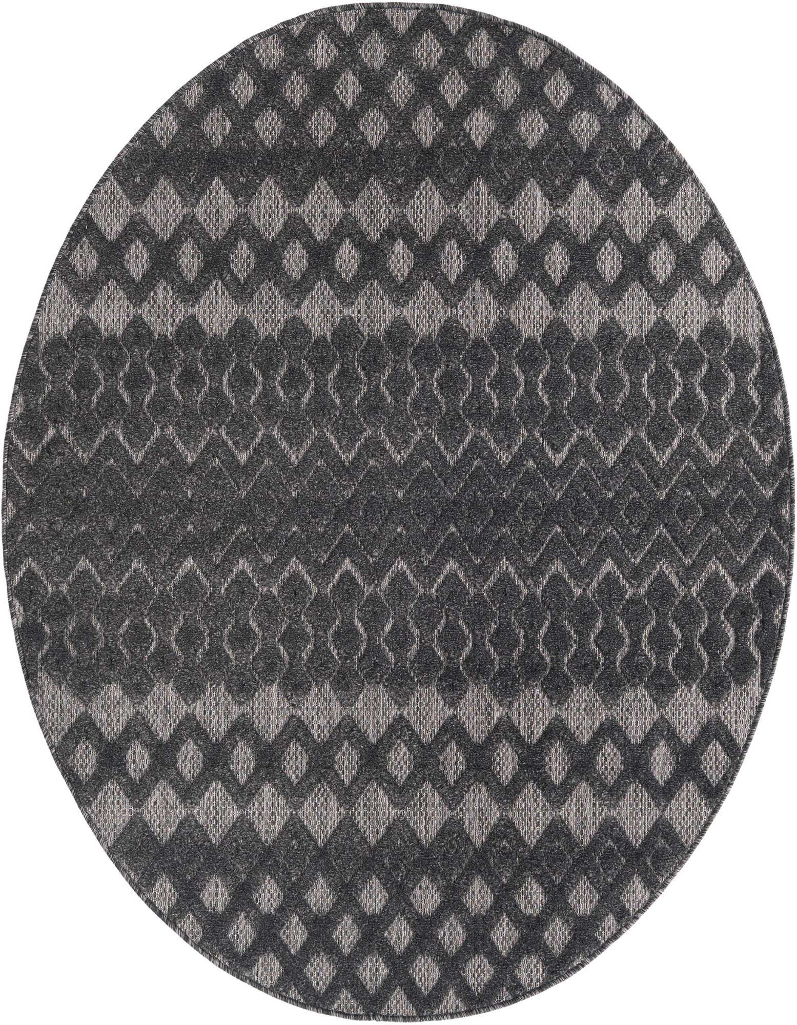 5' 3 x 5' 3 Easy-Clean Trellis Textured Indoor / Outdoor Round Rug