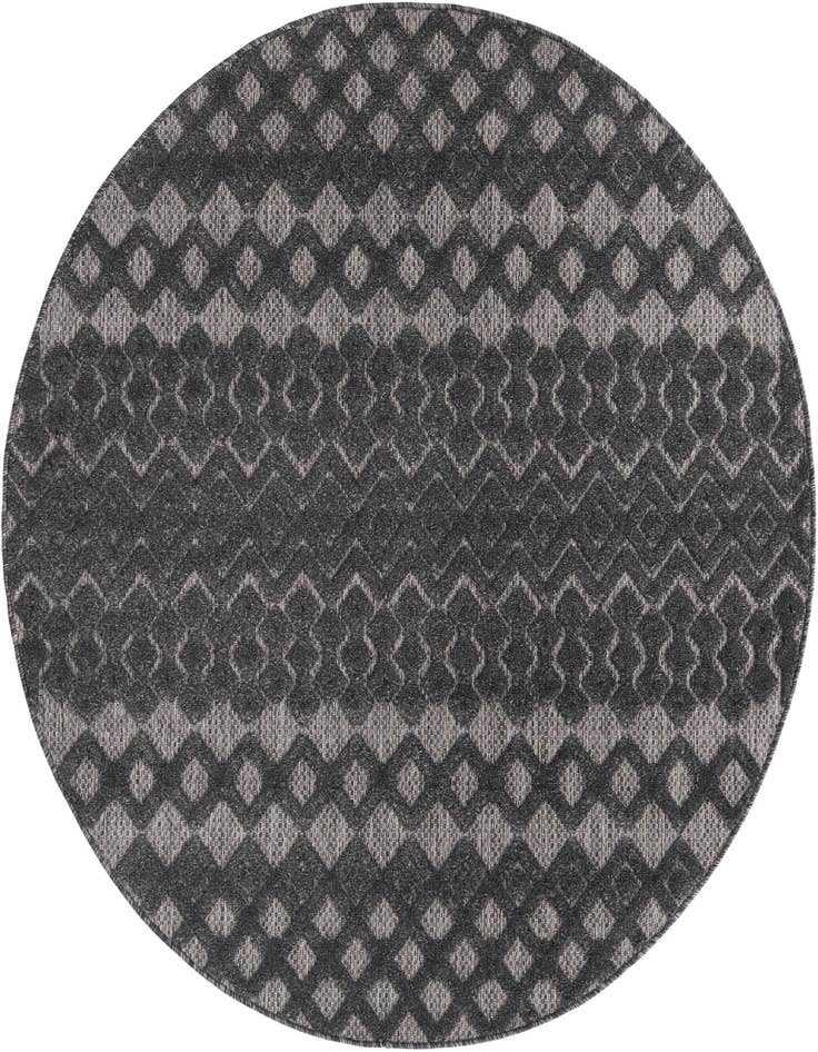 Detail image of 5' 3 x 5' 3 Easy-Clean Trellis Textured Indoor / Outdoor Round Rug
