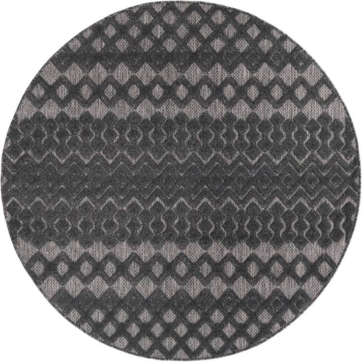 Detail image of 5' 3 x 5' 3 Easy-Clean Trellis Textured Indoor / Outdoor Round Rug