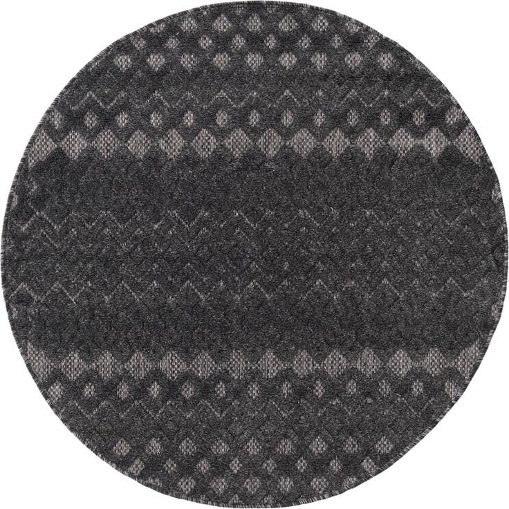 Detail image of 4' x 4' Easy-Clean Trellis Textured Indoor / Outdoor Round Rug