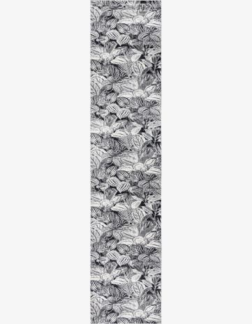 Charcoal Blossom Runner Rug